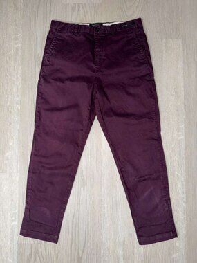 Scotch & Soda Amsterdam Couture Tapered Chinos - Burgundy Organic Cotton - 30x32